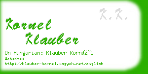 kornel klauber business card